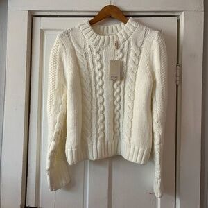 Elie Tahari White Cord Sweater